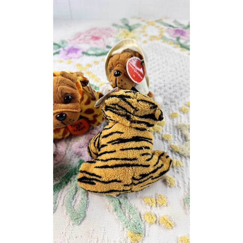 March of Dimes vtg Halloween Shar-Pei Plush Dog Set Dalmatian Giraffe Ghost Tige - Picture 8 of 13
